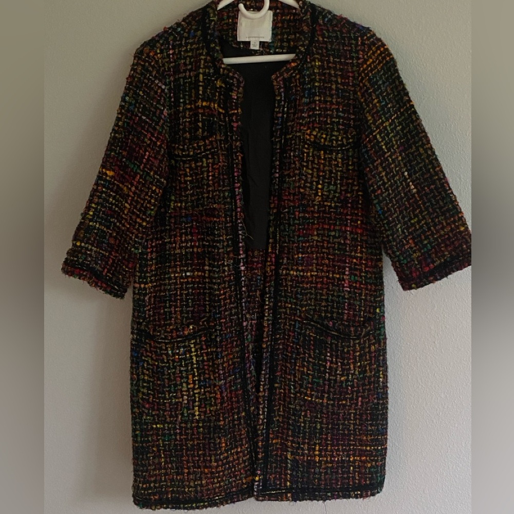 Chnel Inspired Colorful Tweed Jacket
